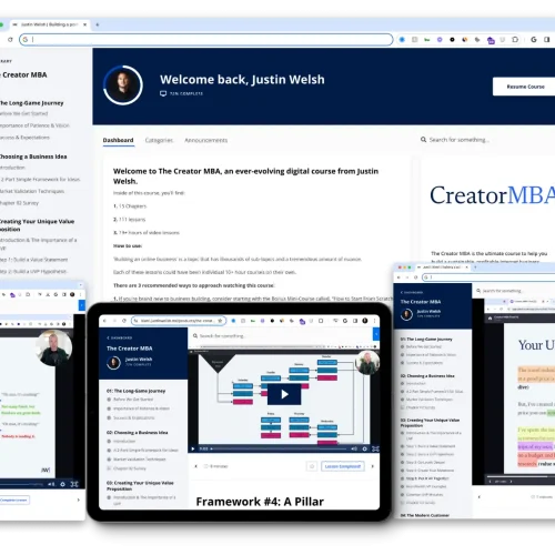 Justin welsh's creator mba course content